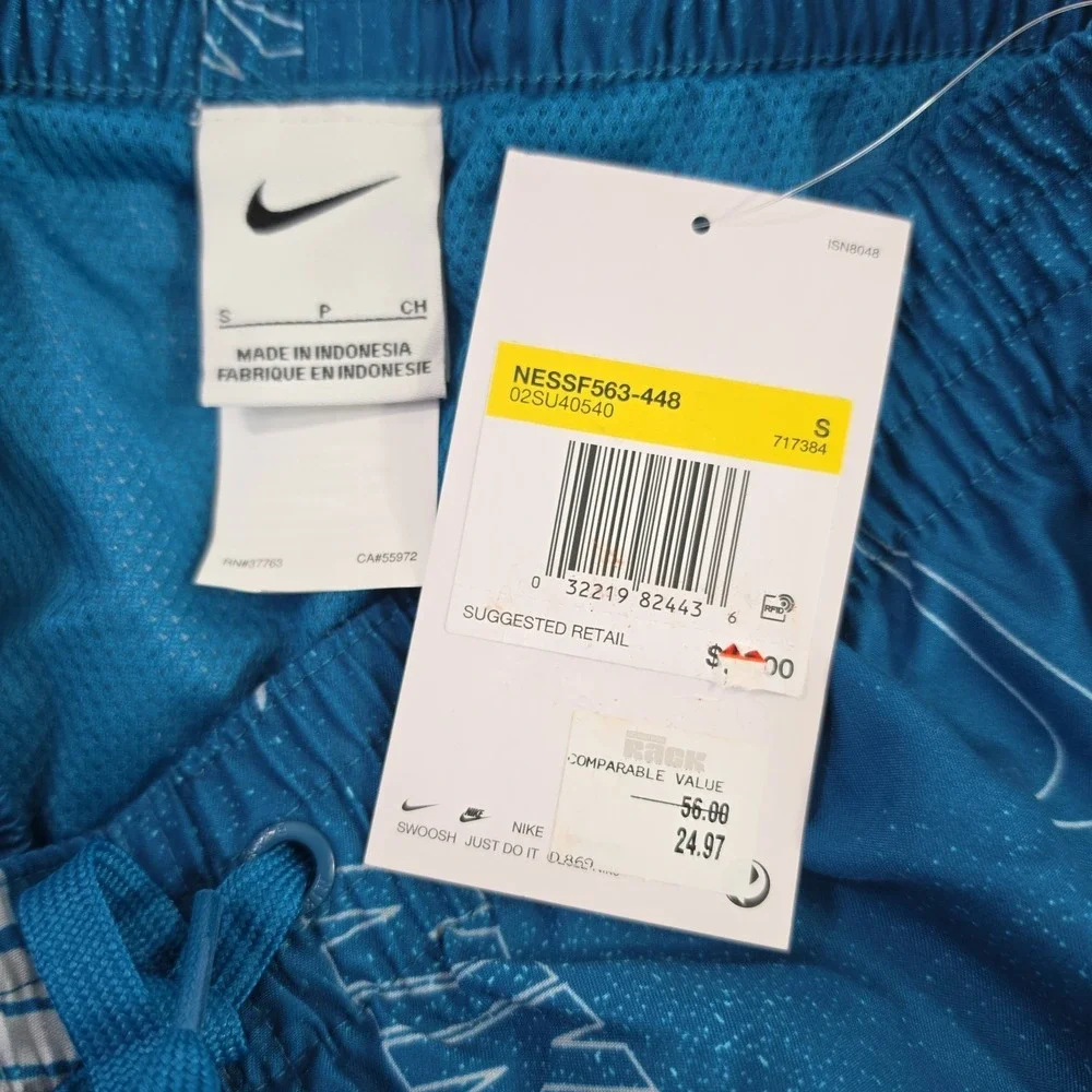 Nike Men S Swim Trunks Aqua Blue Multi Print 7